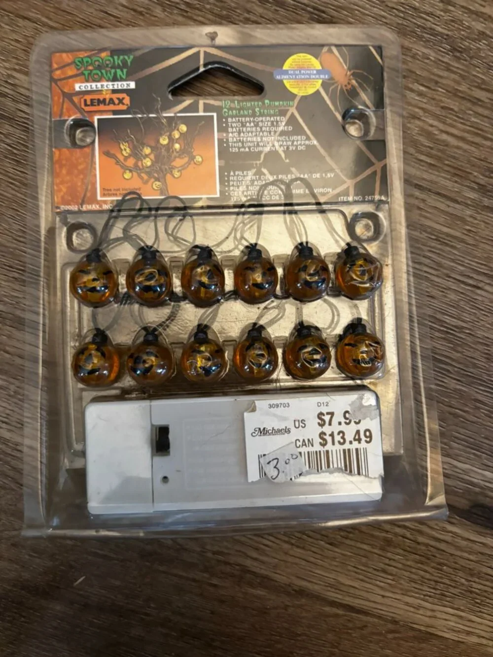 Lemax Spooky Town Village Halloween accessories Lighted Pumpkin Garland MIB